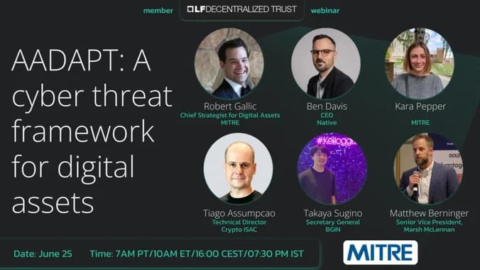 image showcasing event: LFDT webinar with MITRE: AADAPT - A cyber threat framework for digital assets