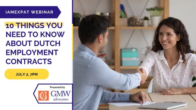 image showcasing event: IamExpat Webinar: 10 Things You Need To Know About Dutch Employment Contracts