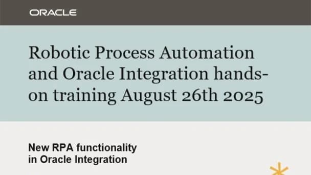 image showcasing event: Robotic Process Automation and Oracle Integration hands-on training