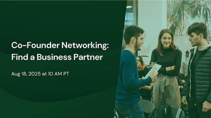 image showcasing event: Co-Founder Networking: Find a Business Partner