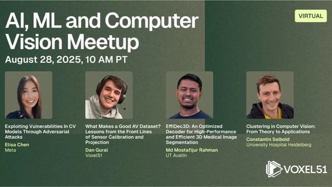image showcasing event: Aug 28 - AI, ML and Computer Vision Meetup