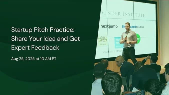 image showcasing event: Startup Pitch Practice: Share Your Idea and Get Expert Feedback